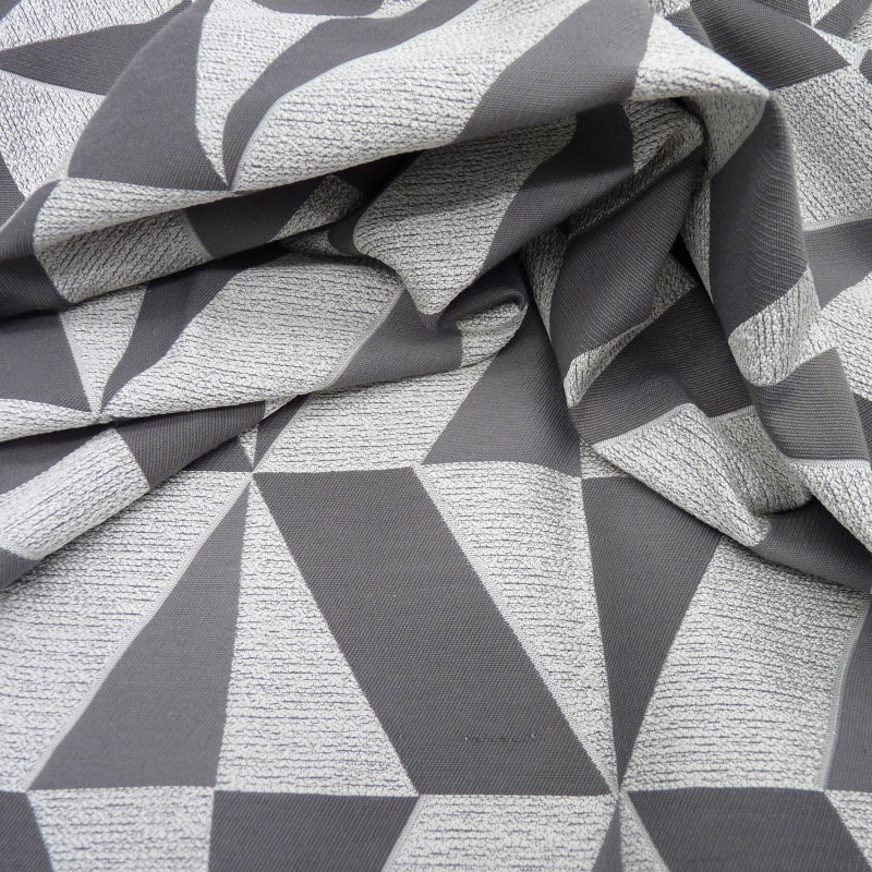 Close up of the rippled Tribeca fabric in Charcoal