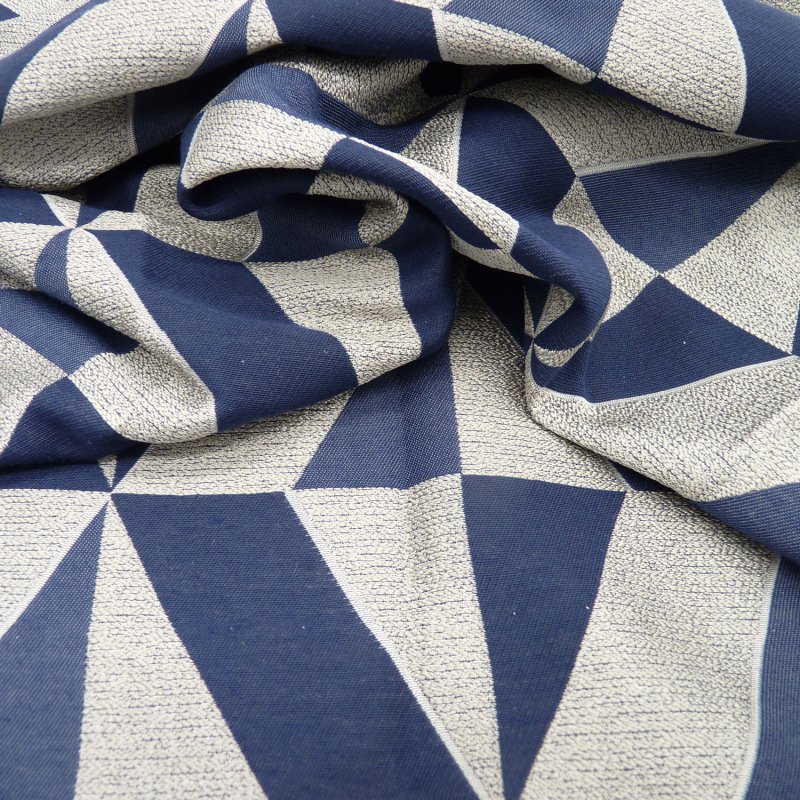 Close up of the rippled Tribeca fabric in Navy
