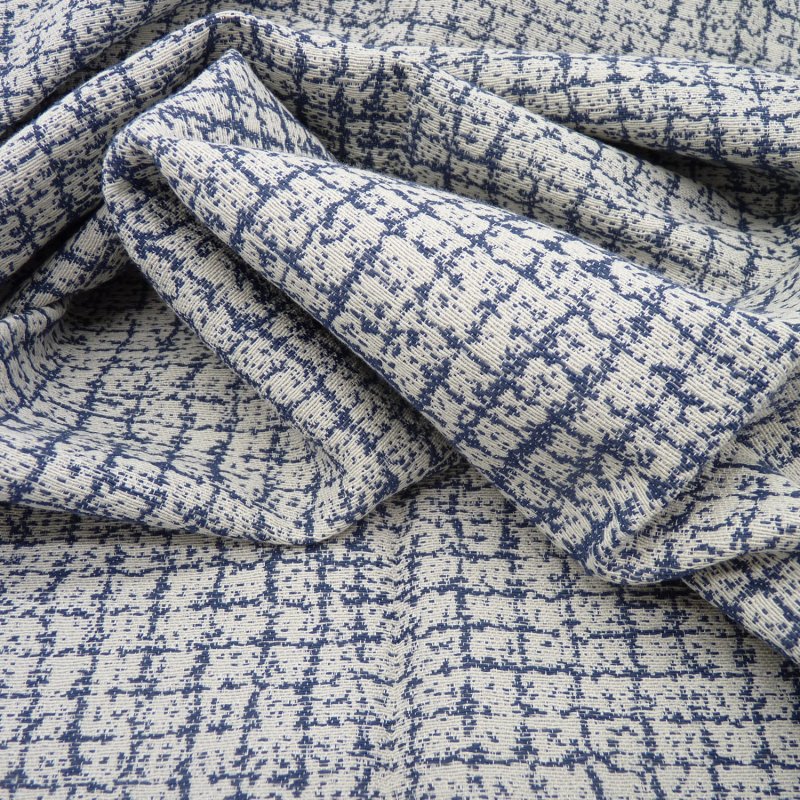 Close up of the rippled Tulsa fabric in Navy