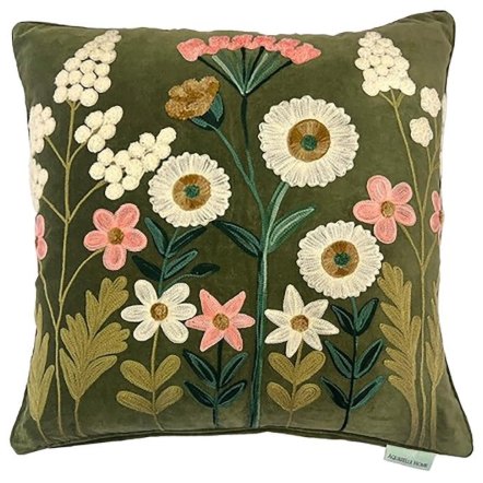Aquarelle Home Winslow Moss Velvet Cushion
