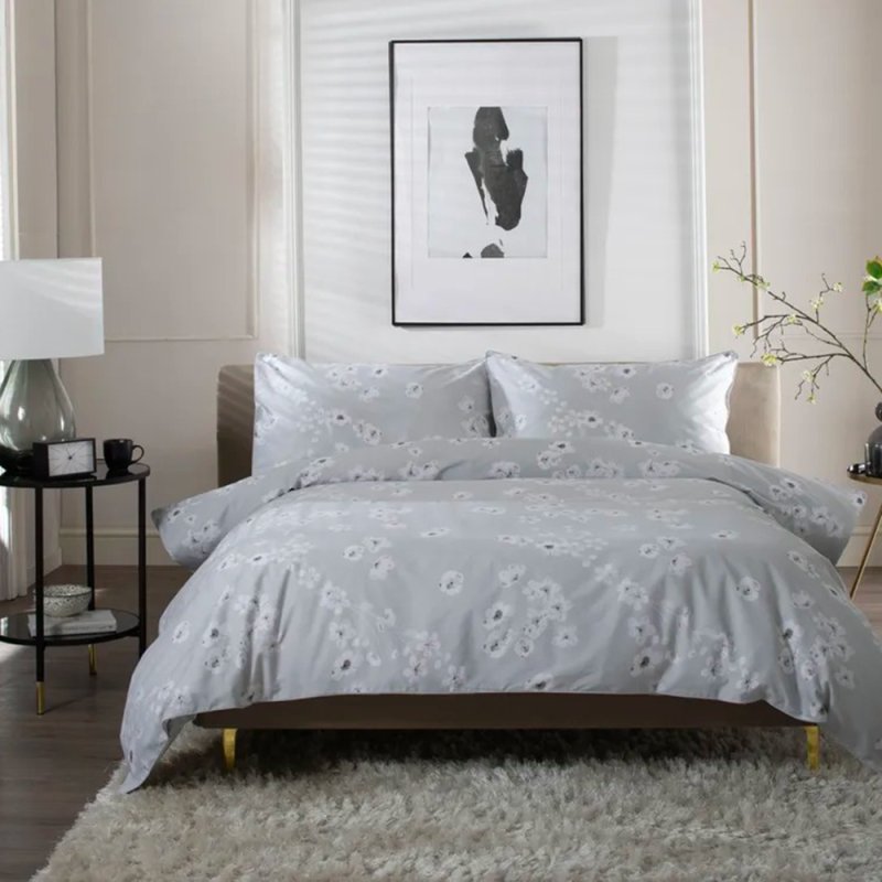 The Lyndon Company Petite Fleur Duvet Cover Set Grey