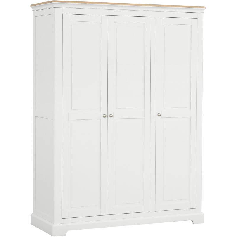 Broadway Triple Wardrobe In White white background