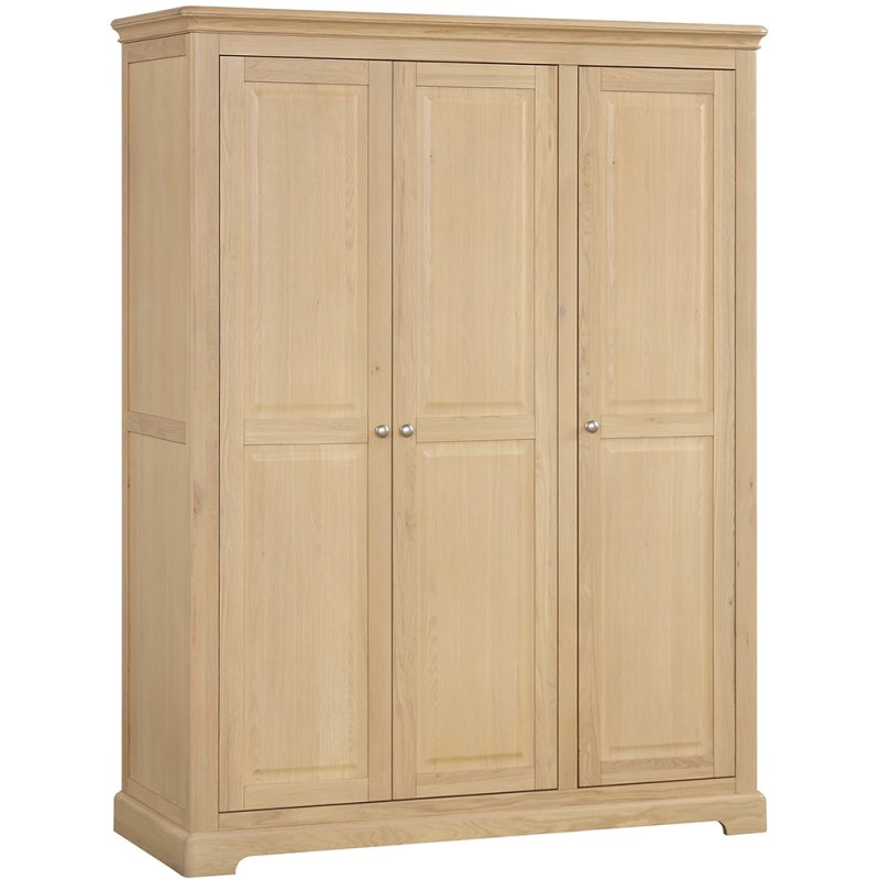 Broadway Triple Wardrobe In Oak white background