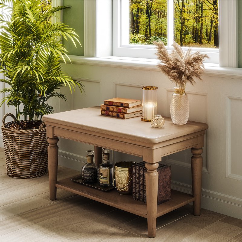 Broadway Coffee Table With Shelf In Oak lifestyle