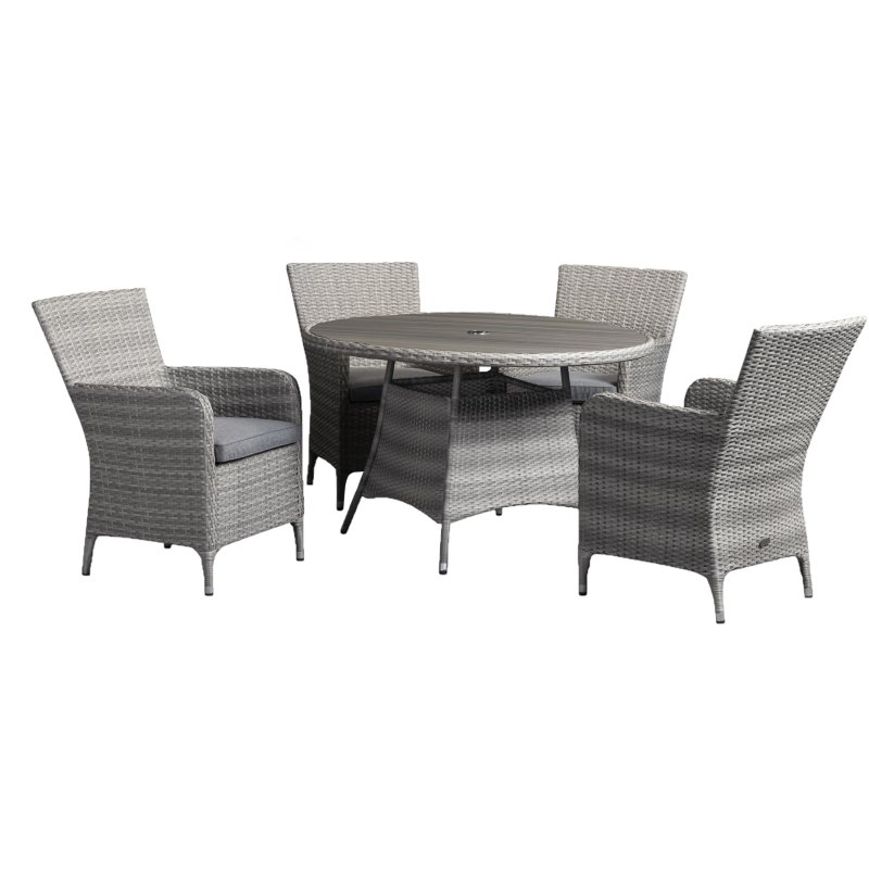 Norfolk & Co Brancaster 4 Seater Round Dining Set white background