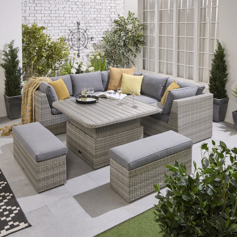 Norfolk & Co Brancaster Corner Sofa With Adjustable Table & Benches lifestyle