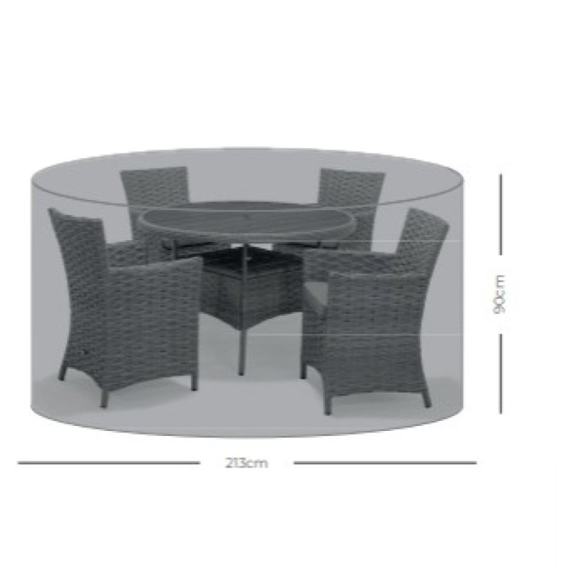 Norfolk & Co 4 Seater Round Garden Furniture Cover white background