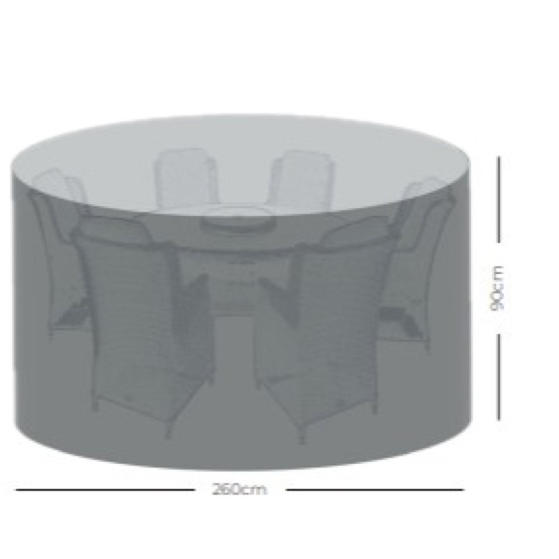 Norfolk & Co 6 Seater Round Garden Furniture Cover white background