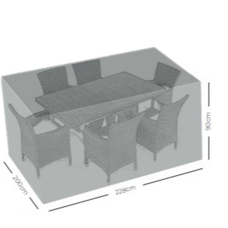 Norfolk & Co 6 Seater Rectangular Garden Furniture Cover white background