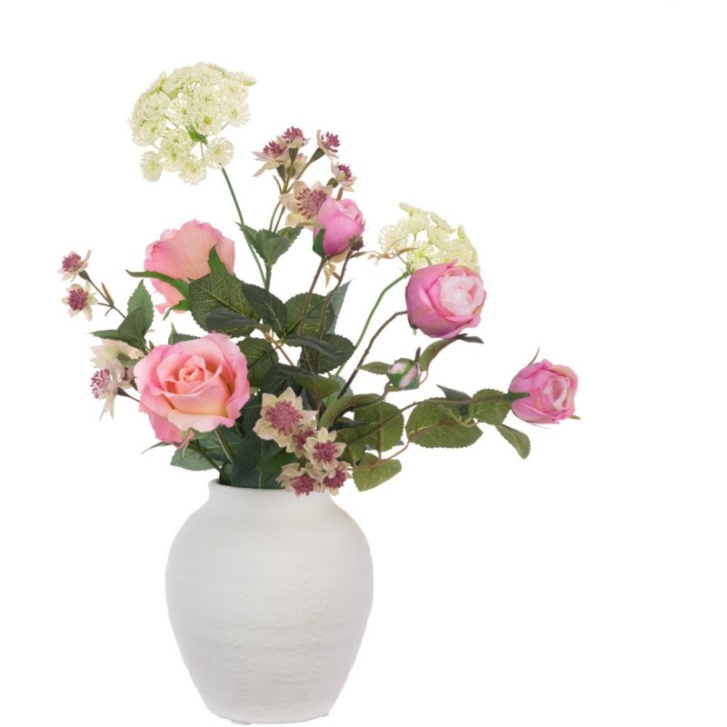 Floralsilk Roses With Astrantia In Vase