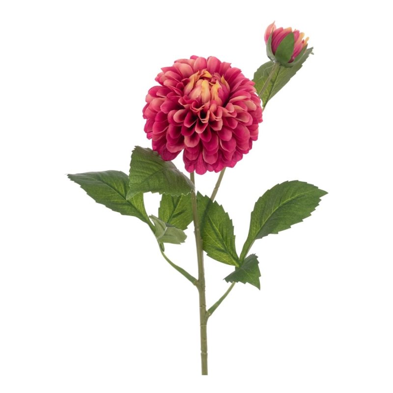 Floralsilk Pom Pom Dahlia Spray Deep Pink