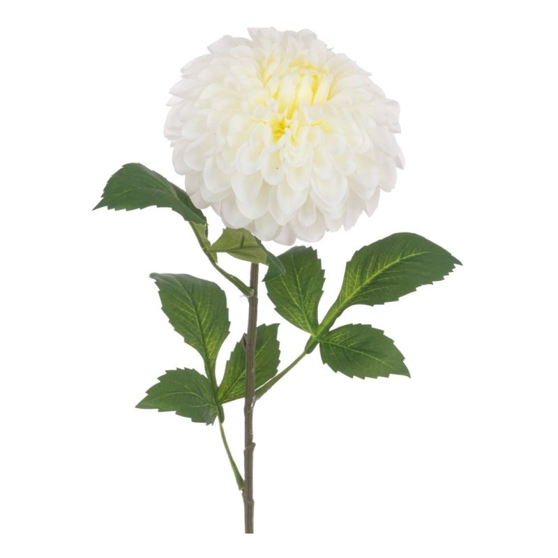 Floralsilk Pom Pom Dahlia Stem White