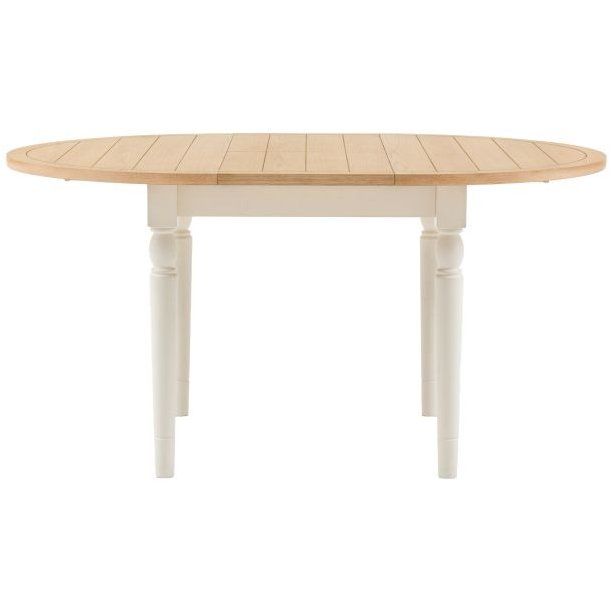 Gallery Direct Eton Round Extending Dining Table In White white background
