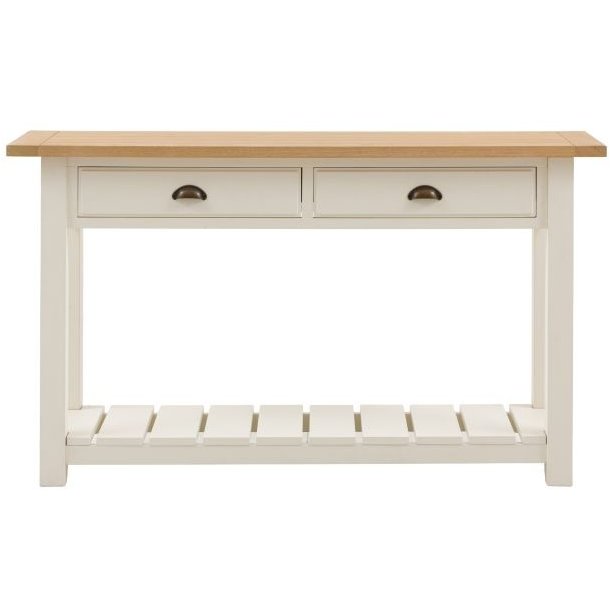 Gallery Direct Eton 2 Drawer Console Table In White white background