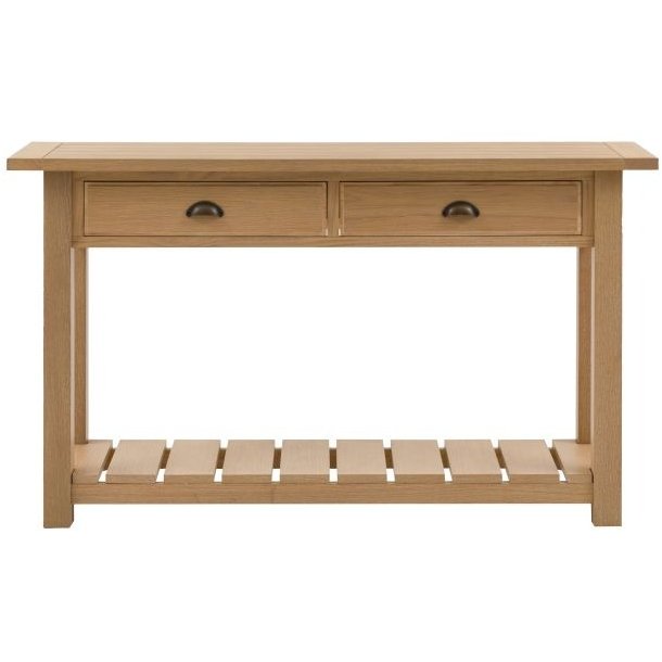 Gallery Direct Eton 2 Drawer Console Table In Natural white background