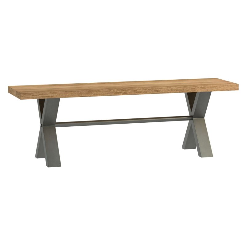 Fusion Oak 140cm Wooden Dining Bench white background