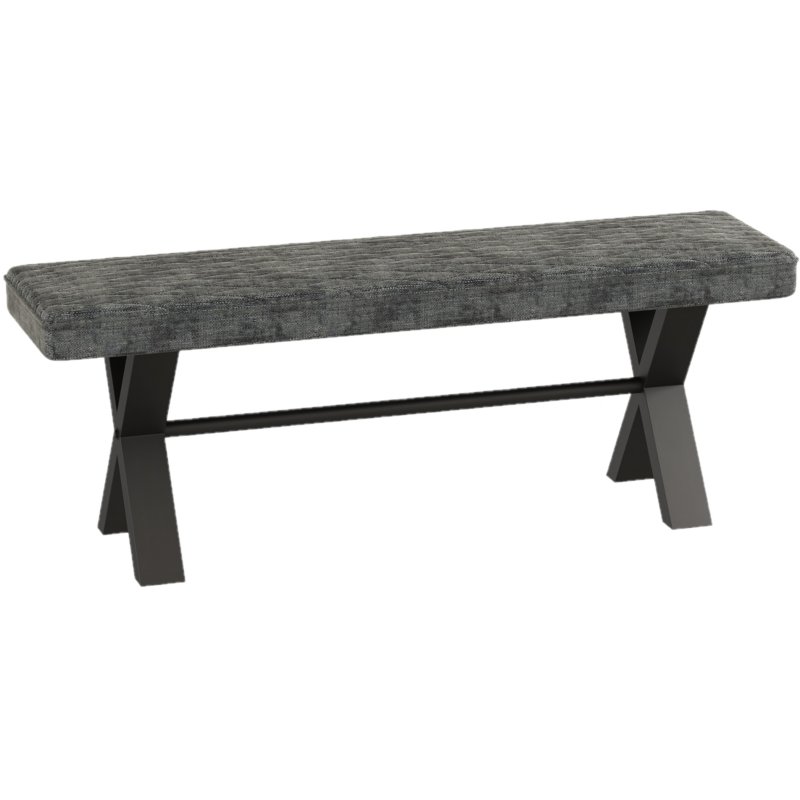 Fusion Oak 140cm Upholstered Dining Bench In Graphite white background