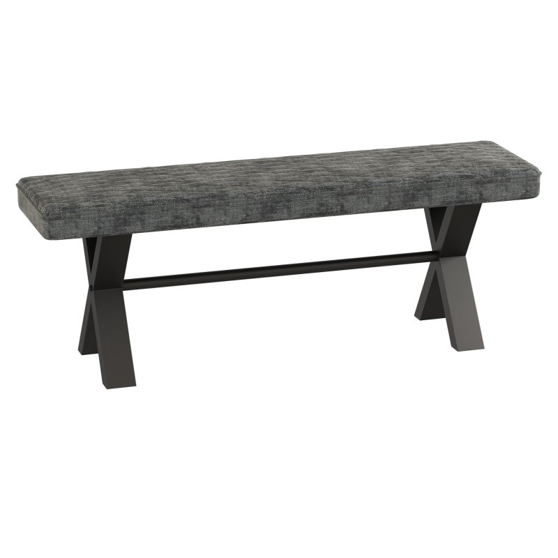 Fusion Oak 180cm Upholstered Dining Bench In Graphite white background
