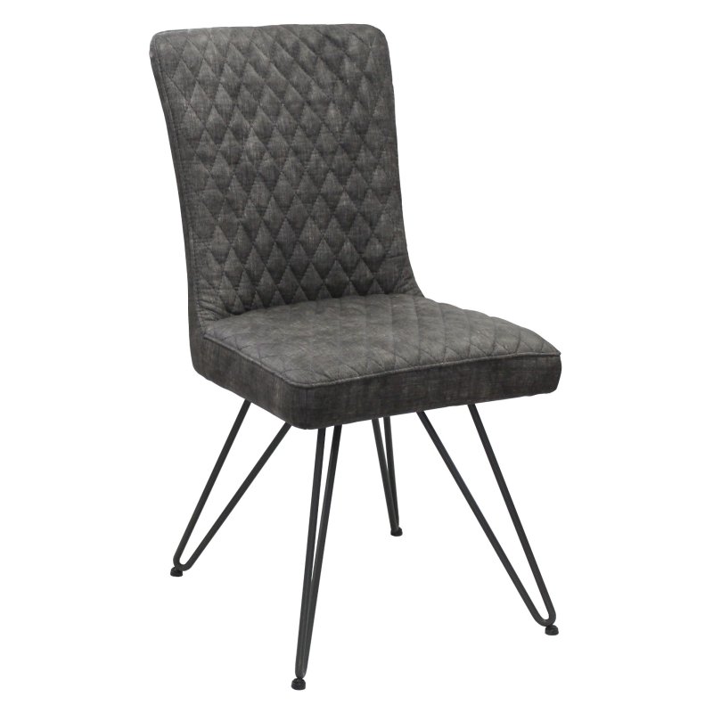 Fusion Oak Dining Chair Pair In Graphite white background