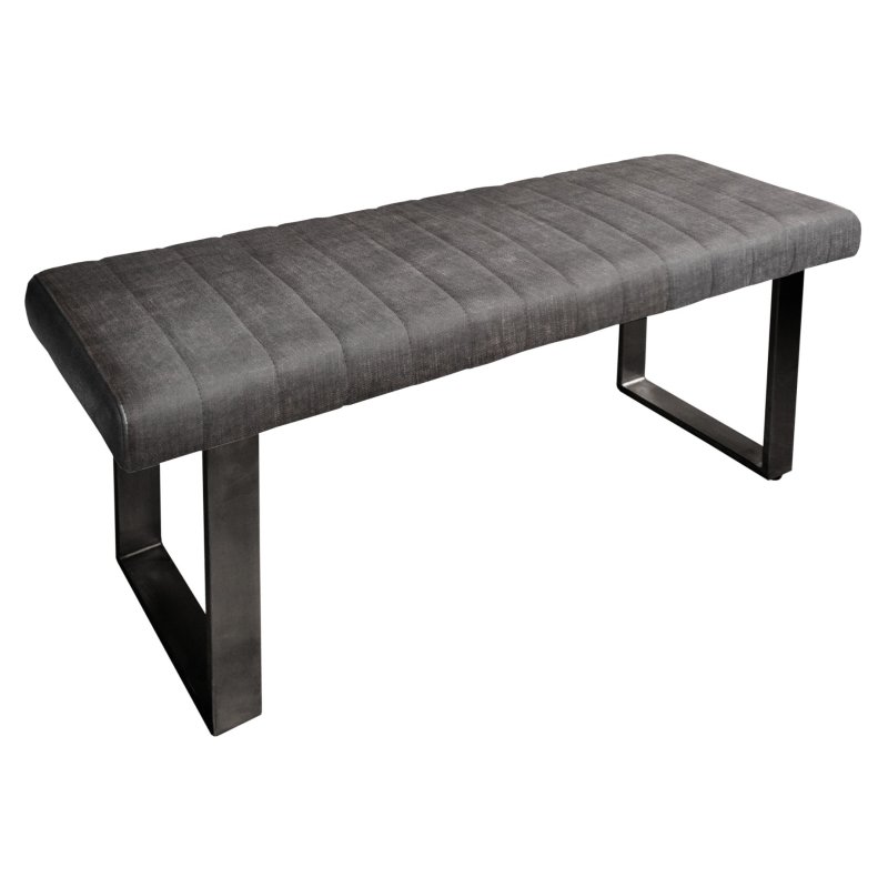 Fusion Oak Retro Stitch 1.2m Low Bench In Graphite white background