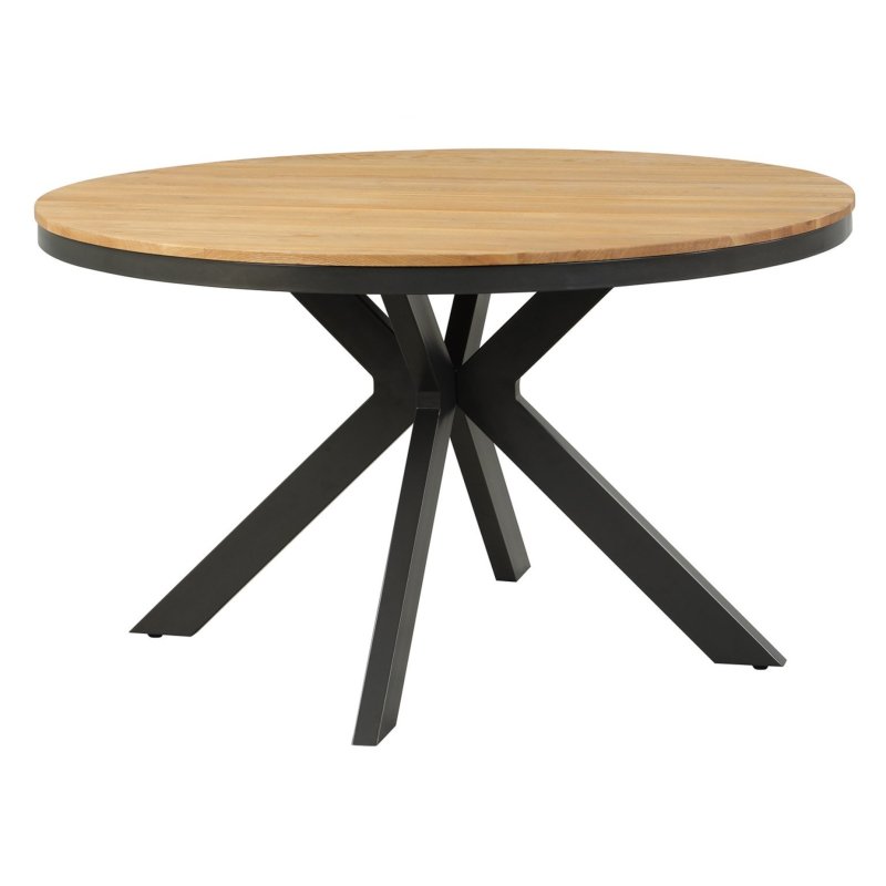 Fusion Oak Round Dining Table white background