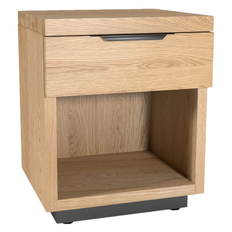 Fusion Oak 1 Drawer Bedside Table white background
