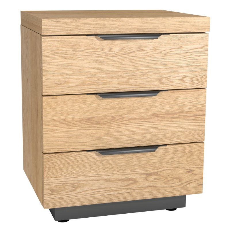 Fusion Oak 2 Drawer Bedside Table white background