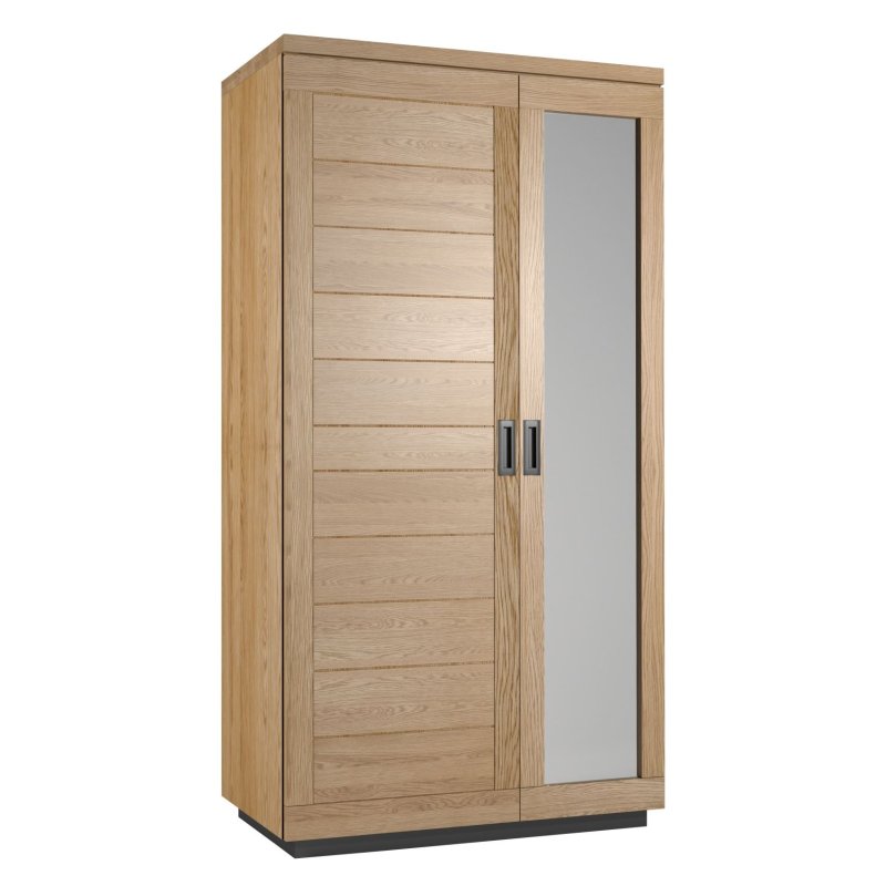 Fusion Oak Double Wardrobe white background