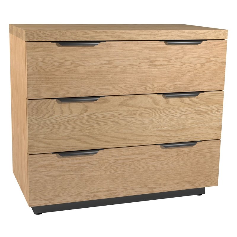 Fusion Oak 3 Drawer Chest white background