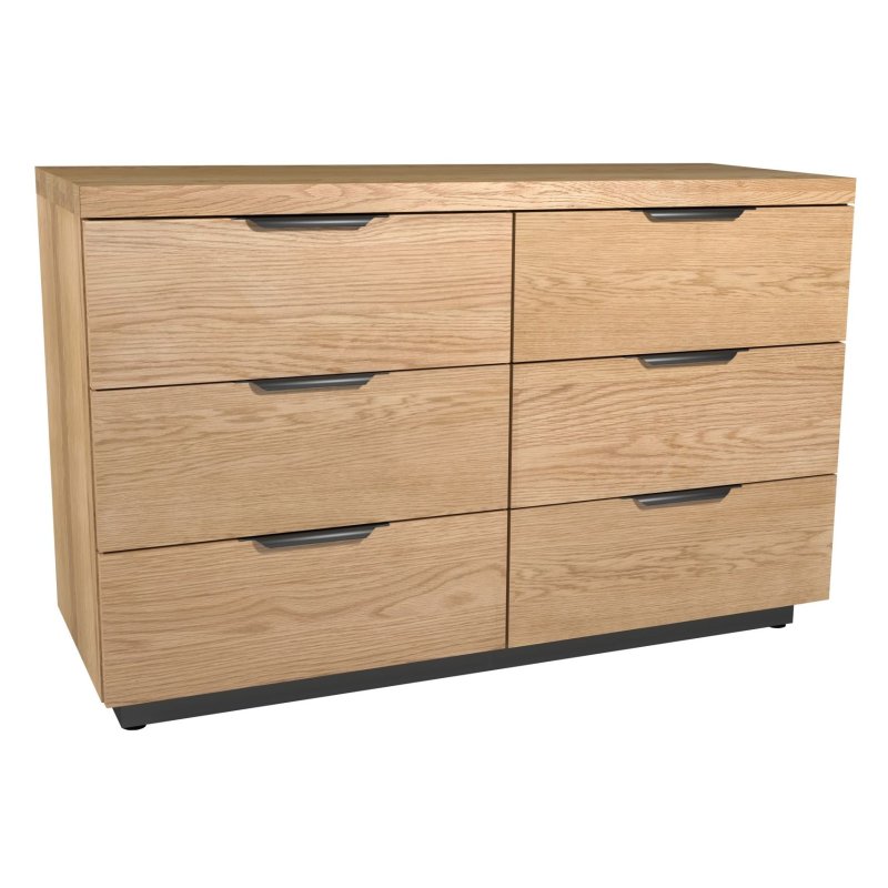 Fusion Oak 6 Drawer Wide Chest white background