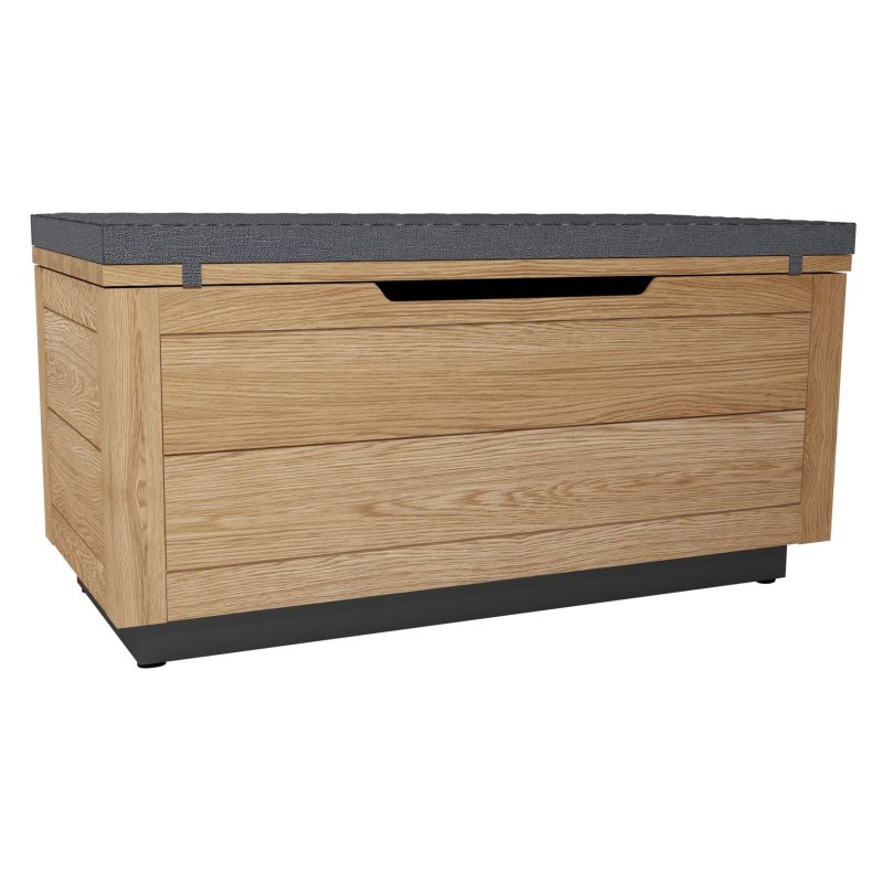 Fusion Oak Ottoman white background