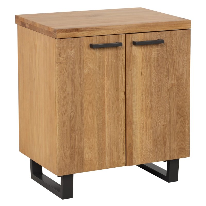 Fusion Oak 2 Door Storage Cabinet white background