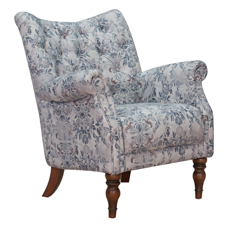 Darwin Accent Chair In Olivia Spruce Fabric white background