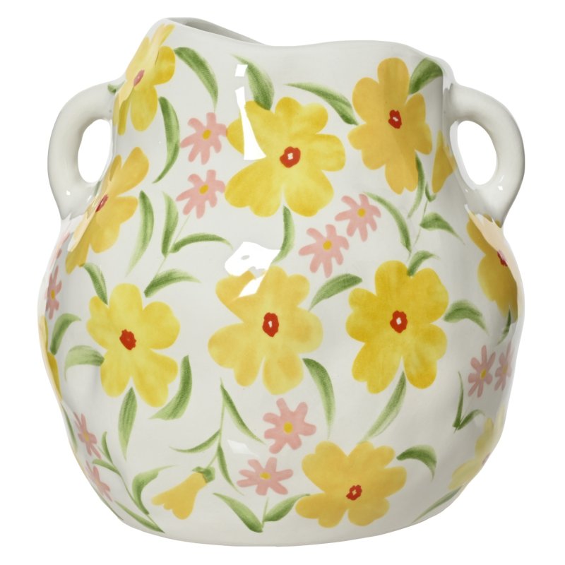 Kaemingk Yellow Floral Porcelain Vase