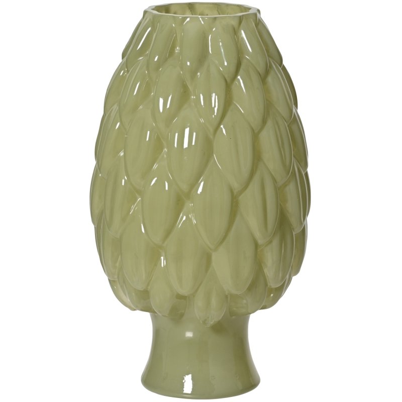 Kaemingk Green Milky Glass Vase
