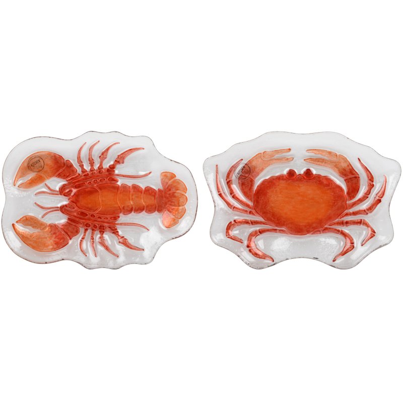 Kaemingk Lobster and Crab Glass Plates