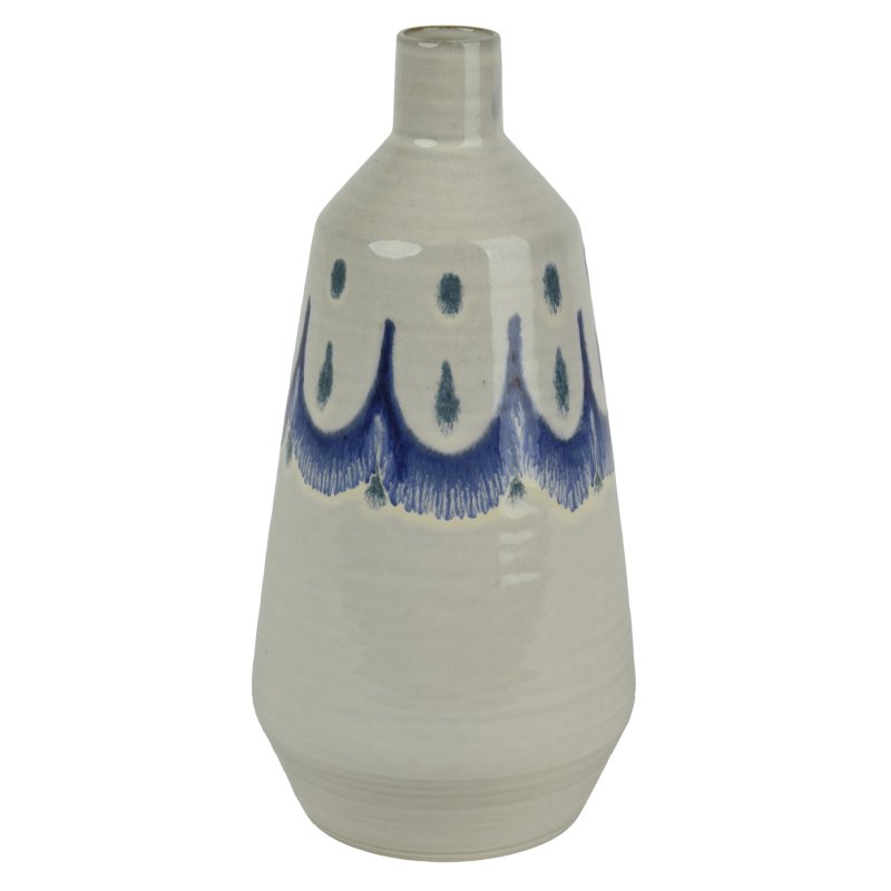 Kaemingk Blue and White Terracotta Vase