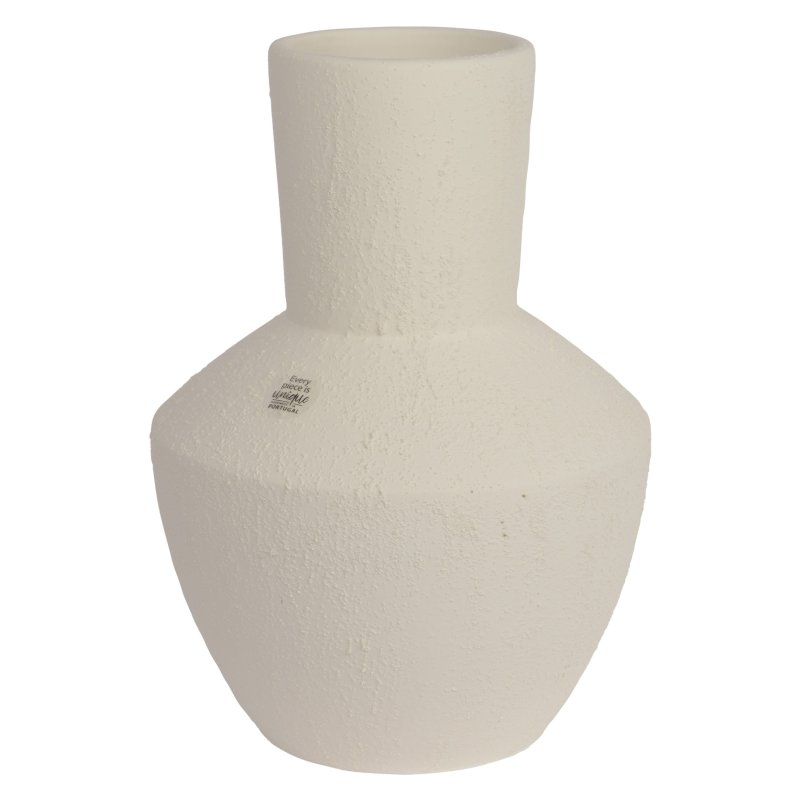 Kaemingk White Sculptured Sand Vase