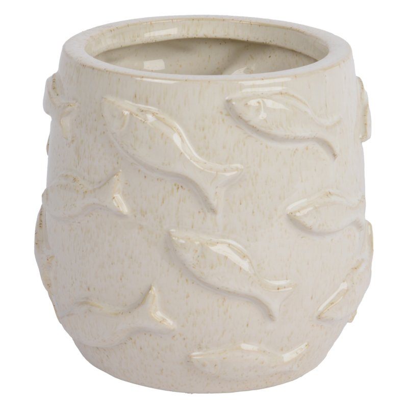 Kaemingk Fishes Glazed Planter