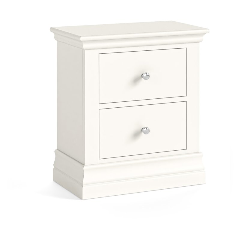Aldiss Own Burgundy Off White 2 Drawer Bedside Table