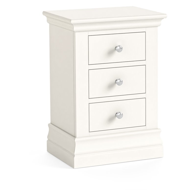 Aldiss Own Burgundy Off White 3 Drawer Bedside Table