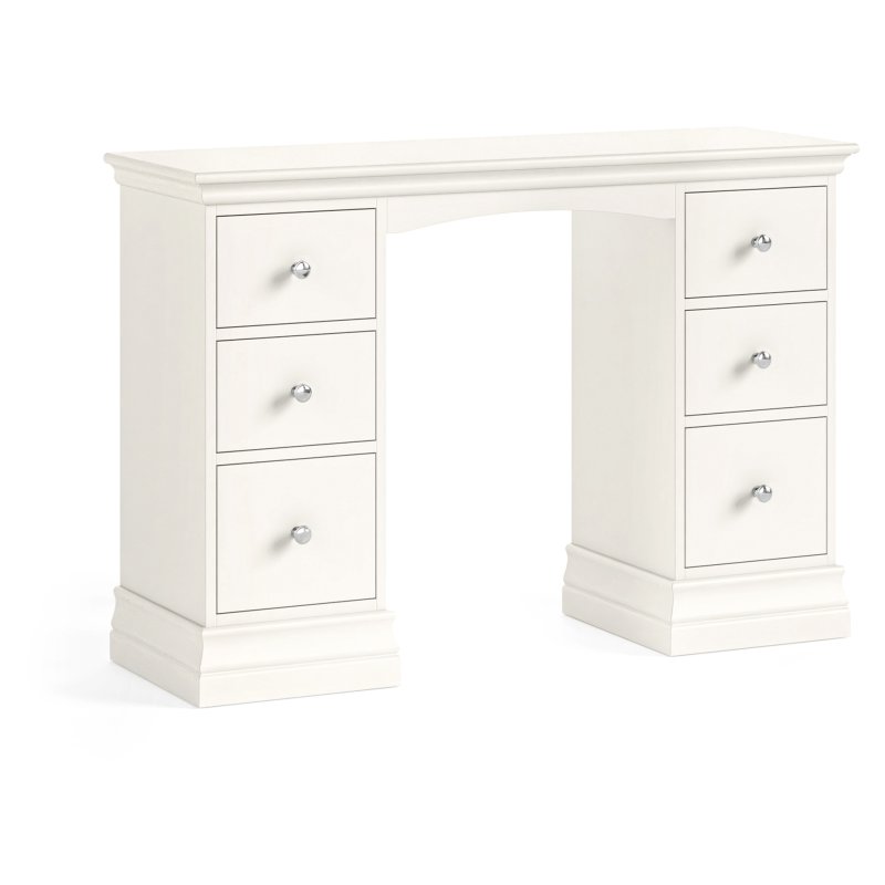 Aldiss Own Burgundy Off White Double Pedestal Dressing Table