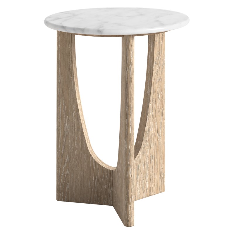 Aldiss Own Portobello Round Side Table with Travertine Tops