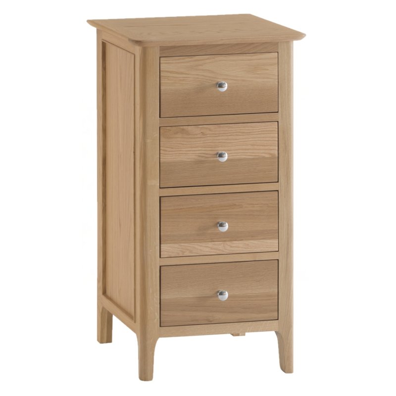 Coastal 4 Drawer Narrow Chest white background