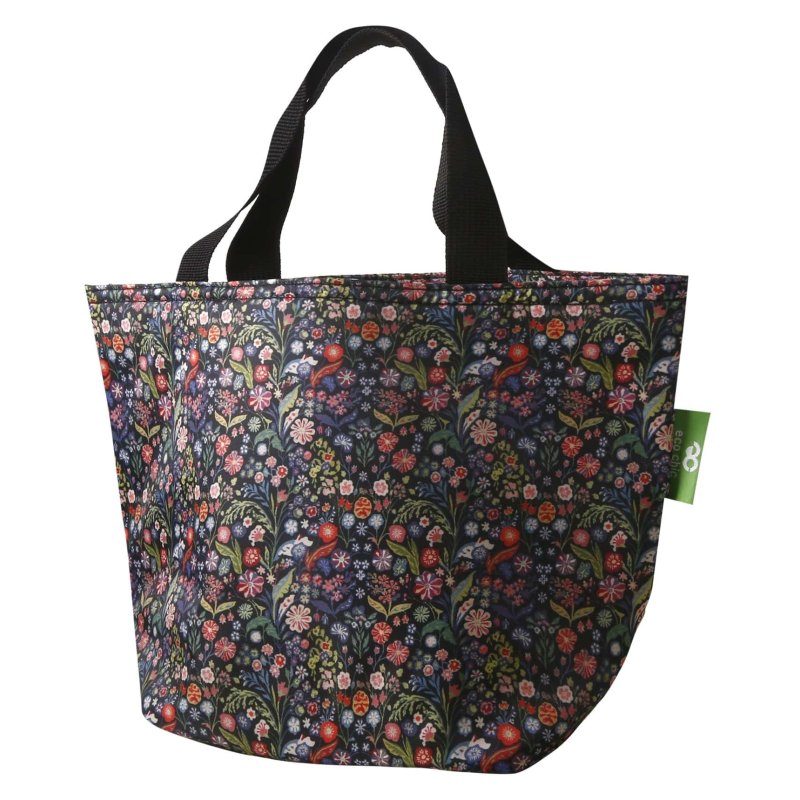 Eco Chic Eco Chic Ditsy Black Insulated Foldable Lunch Bag
