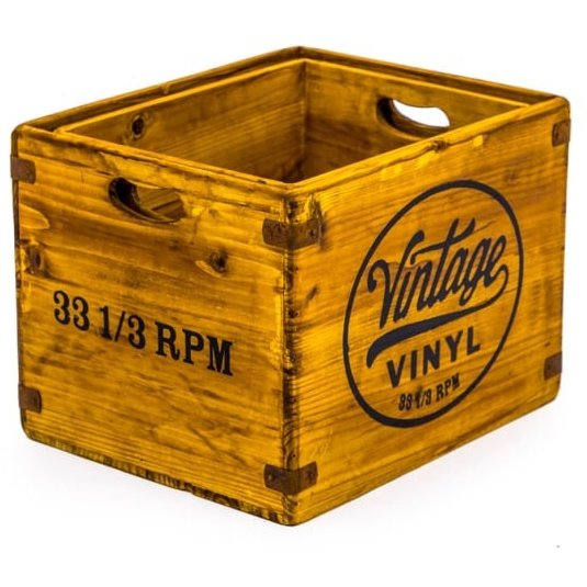 McGowan Rutherford McGowan Rutherford Antiqued Wood Vintage Vinyl LP Record Storage Box