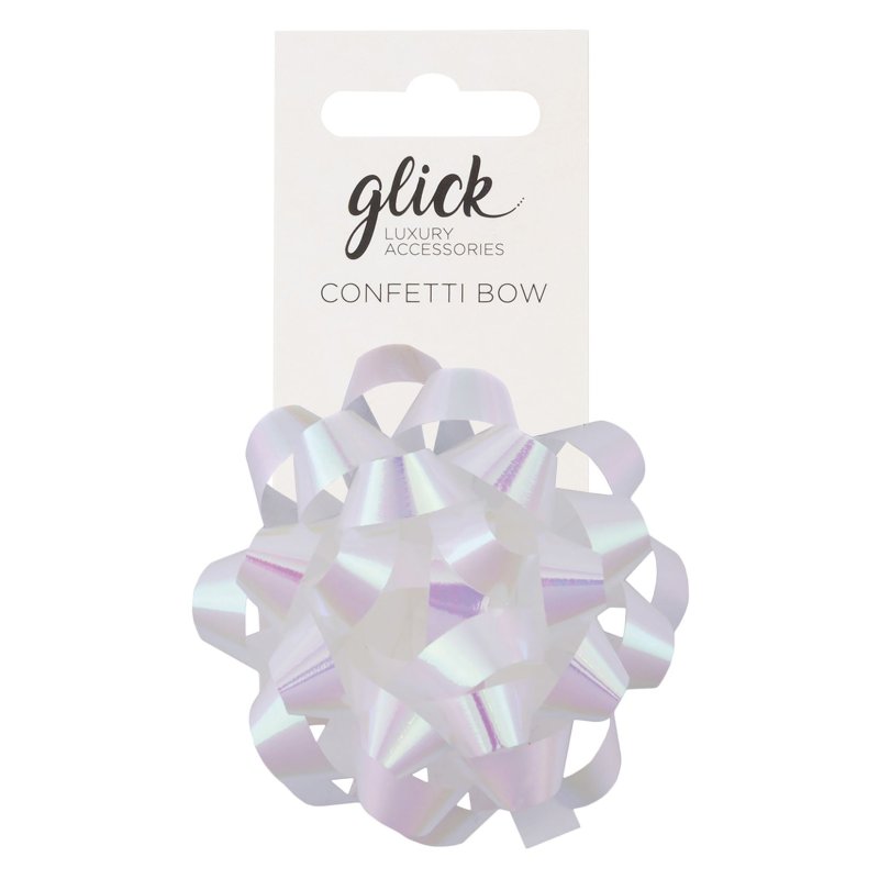 Glick Iridescent White Confetti Bow