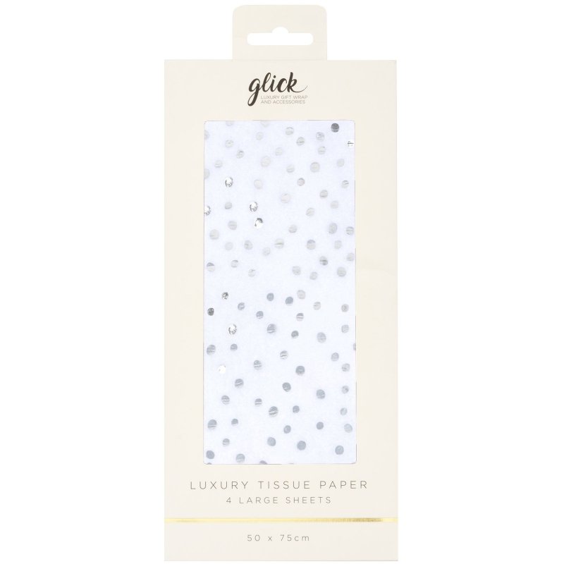 Glick Foil Flecks White Tissue Paper