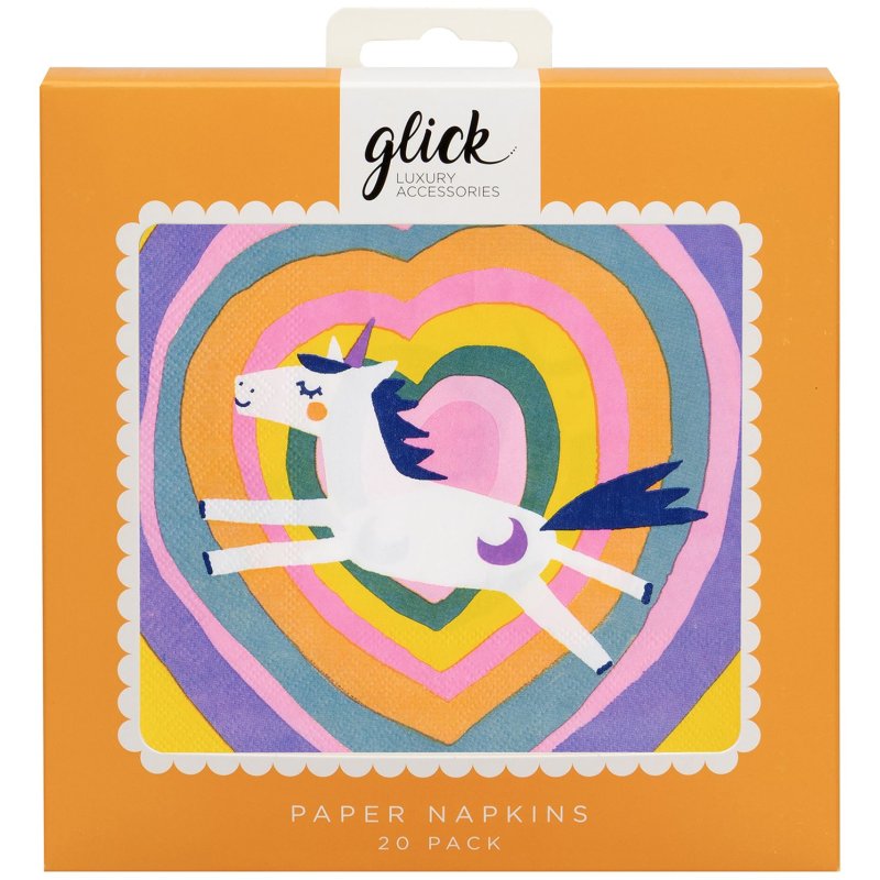 Glick Unicorn Rainbows Paper Napkins 20pk