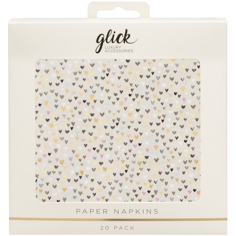 Glick Ditsy Hearts Paper Napkins 20pk